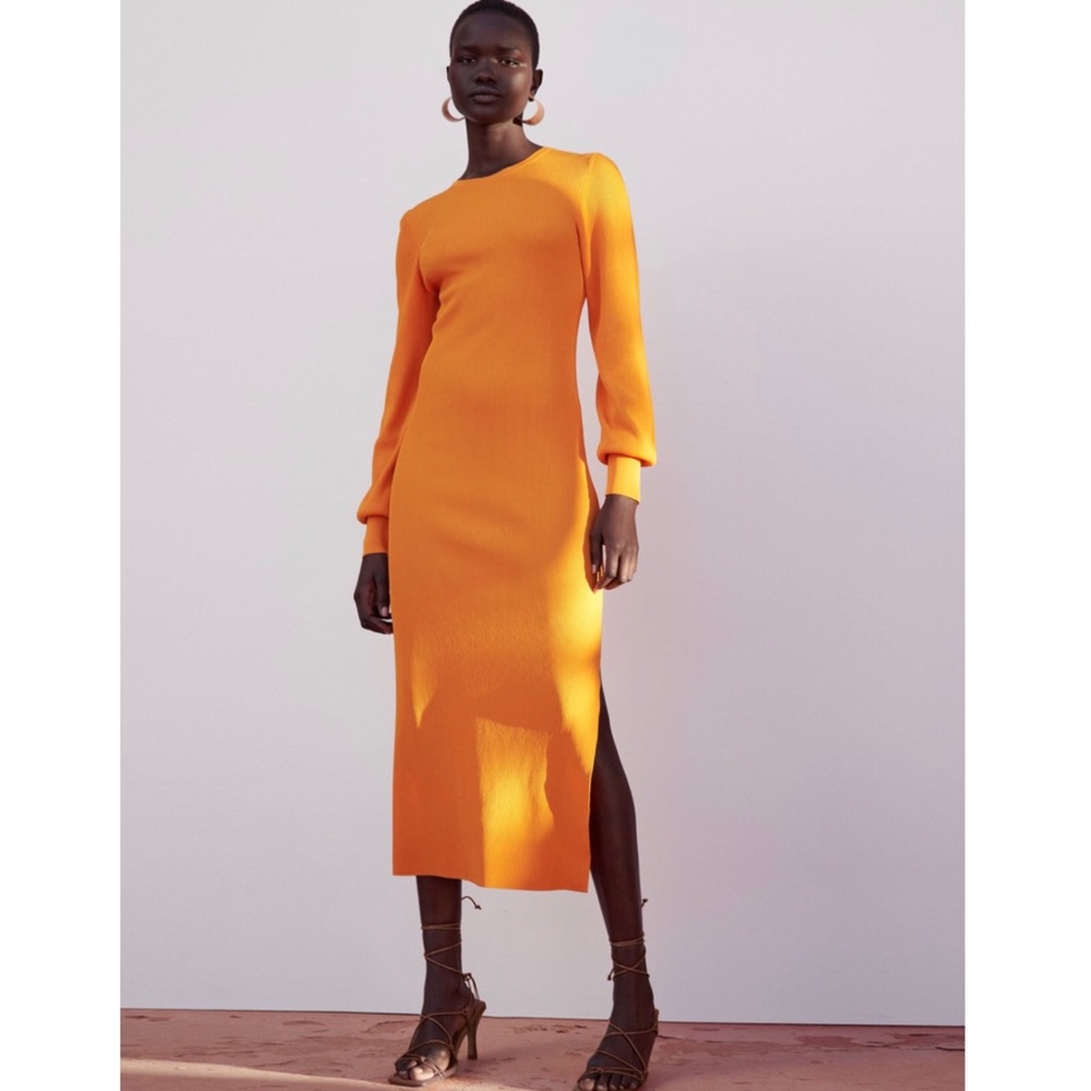 KNIT MIDI DRESS